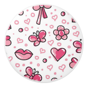 romantic pattern ceramic knob