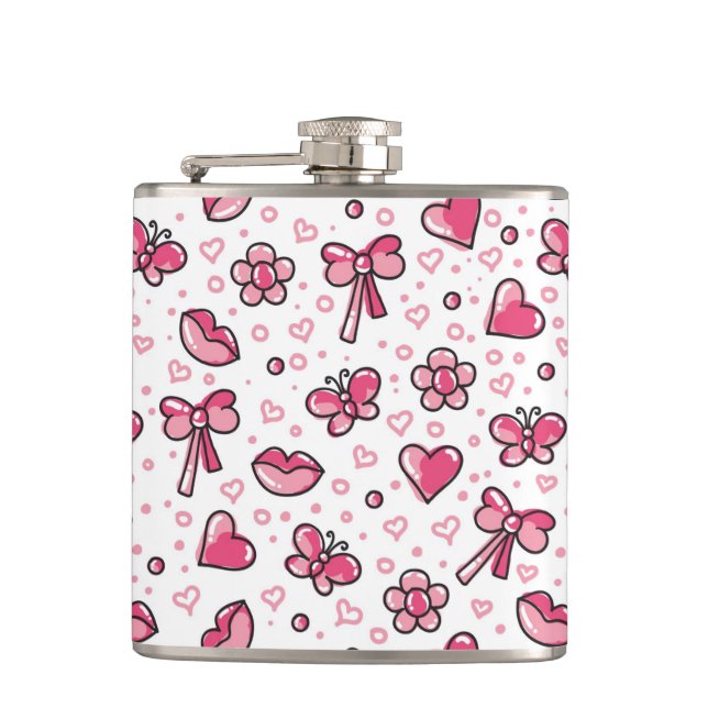 romantic pattern hip flask (Front)