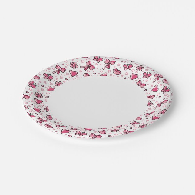 romantic pattern paper plate (Angled)