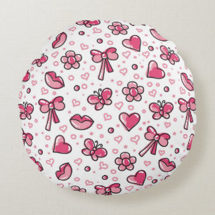 romantic pattern round cushion