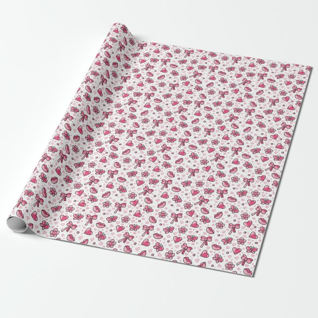 romantic pattern wrapping paper (Unrolled)