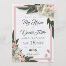 Romantic Peach and White Floral Peonies