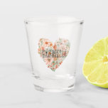 Romantic Peach Mint Roses Floral Shot Glass<br><div class="desc">Romantic Peach Mint Roses Floral</div>