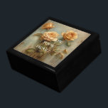 Romantic Peach Roses Floral Gift Box<br><div class="desc">Romantic Peach Roses Floral</div>