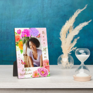 Romantic Peonies Garden Mother's Day White Plaque