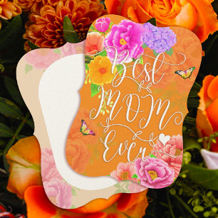 Romantic Peonies Garden Orange Best Mom Invitation