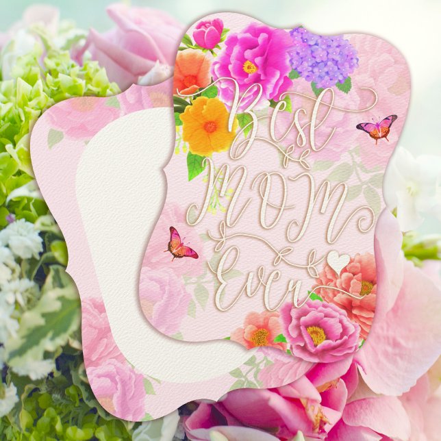 Romantic Peonies Garden Pink Best Mum Invitation (Romantic Peonies Garden Best Mom Ever Pink Mother's Day Card.)