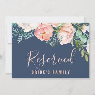 Romantic Peony Flowers   Blue Reserved Sign