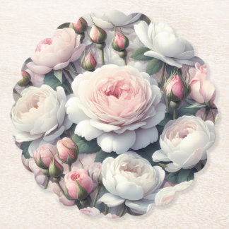 Romantic Peony Paper Coasters – More Shapes