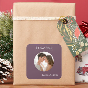 Romantic Personalised Couple Photo & Names Sticker