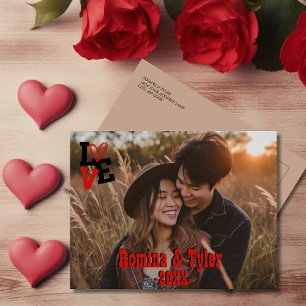 Romantic Personalised   Heart-Shaped LOVE Design  Postcard