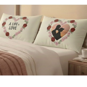 Romantic Personalised Pillowcase - Photo & Text