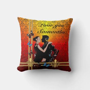Romantic personalised Tango dancers Cushion