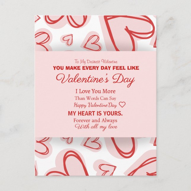 Romantic Personalised Valentine's Day Card  (Front)