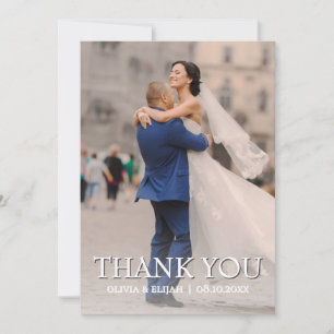 Romantic Personalised Wedding Thank You Photo Card
