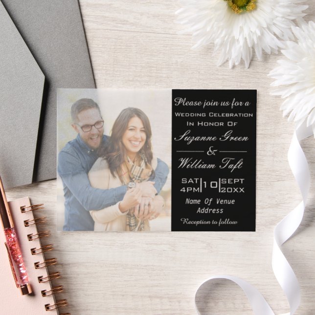 Romantic Photo and Text Wedding Invitation (Wedding)