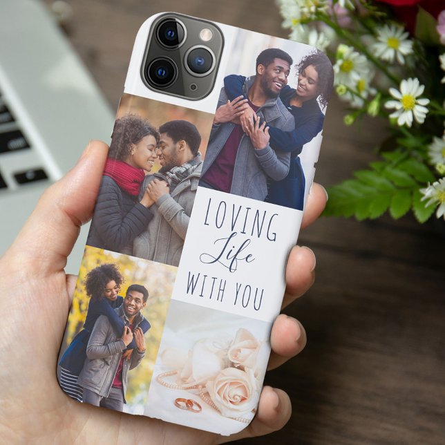 Romantic Photo Collage Loving Life with You White Case-Mate iPhone Case (Creator Uploaded)