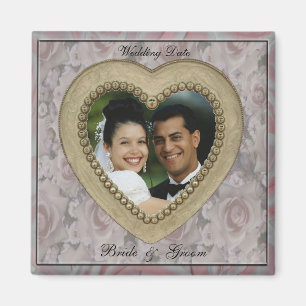 Romantic Photo Frame Wedding Favour Magnet