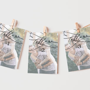 Romantic Photo Hanging Seating Chart Card