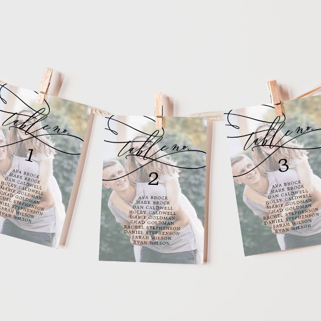 Romantic Photo Hanging Seating Chart Card (Creator Uploaded)