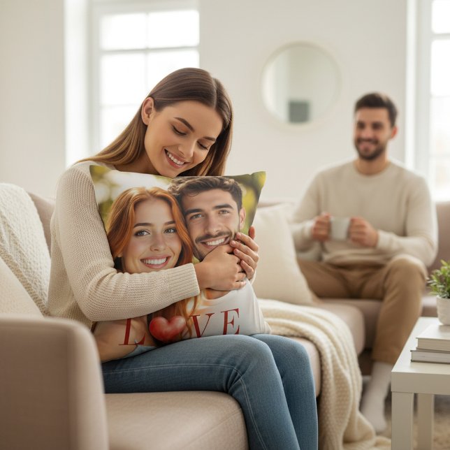 Romantic Photo Love Heart Valentine Couple Throw  Cushion (Creator Uploaded)