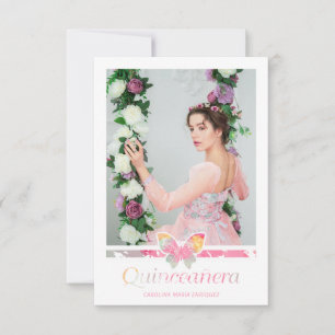 Romantic Photo Quinceañera with Spanish Butterfly
