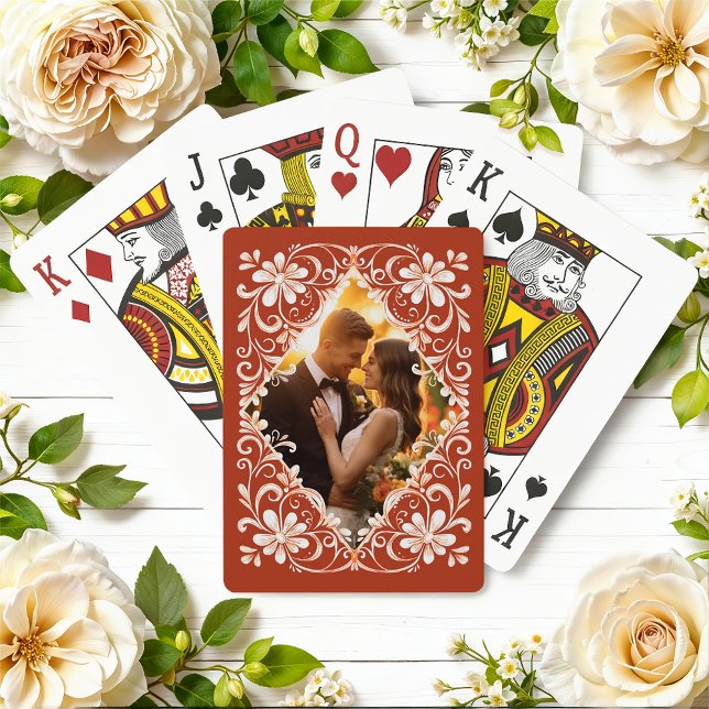 Romantic Photo Red Rust  Playing Cards (Creator Uploaded)