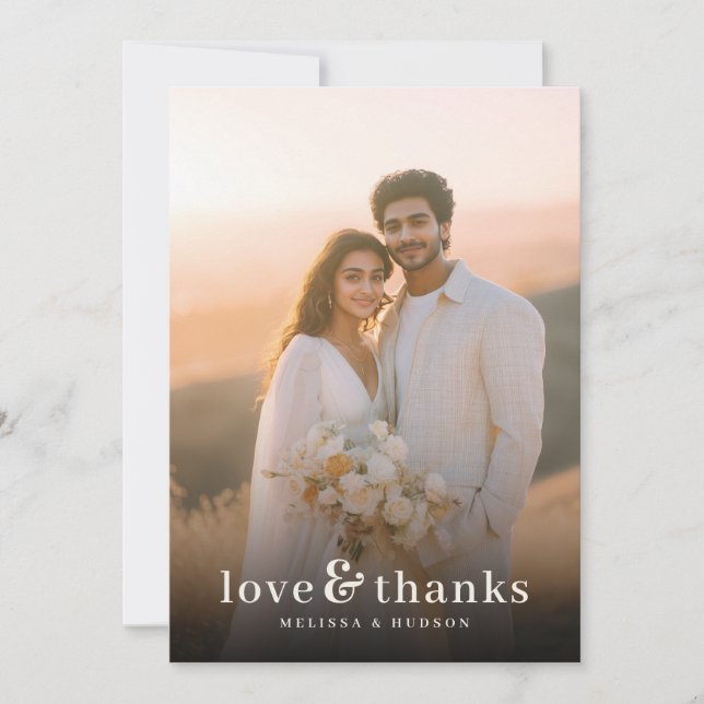 Romantic Photo Thank You Card (Front)