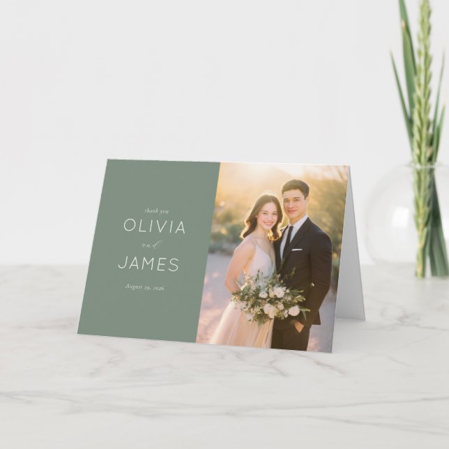 Romantic Photo Thank You Card (Front)