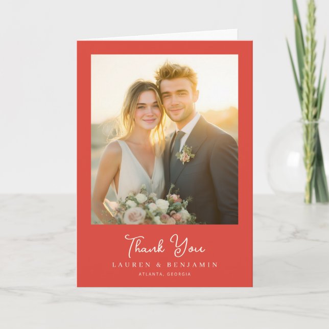Romantic Photo Thank You Card (Front)