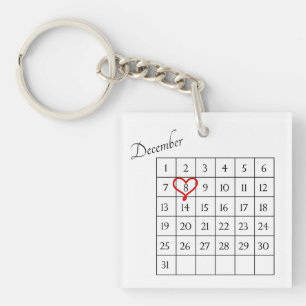 Romantic Photo Wedding Calendar Valentine Gift Key Ring