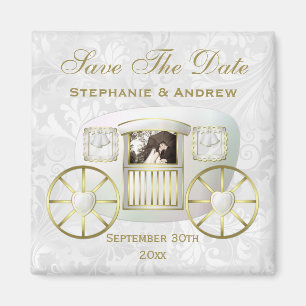 Romantic Photo Wedding Carriage Save the Date Magnet