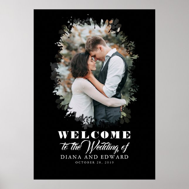Romantic Photo Wedding Welcome Sign (Front)