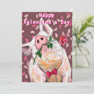 Romantic Pig Funny Valentine's Day Card