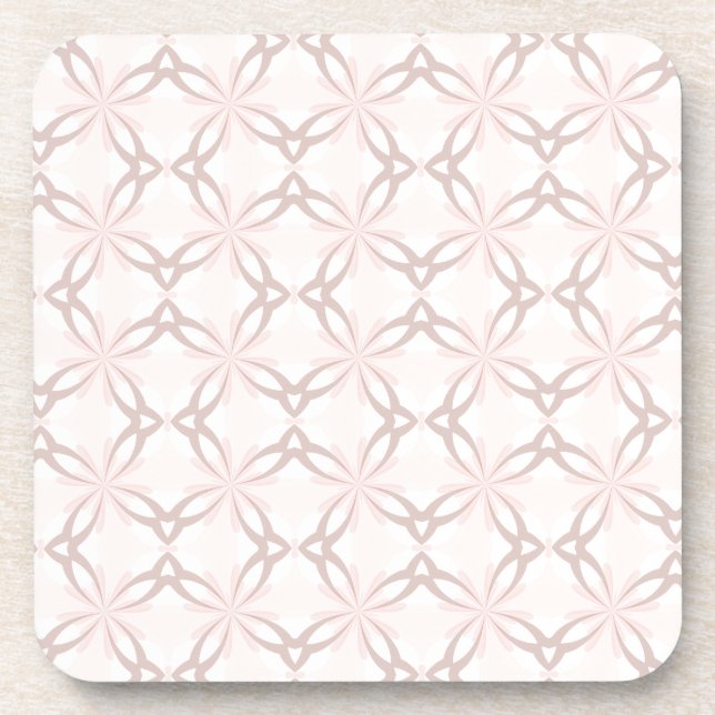 Romantic Pink and Grey Flowers Coaster (Front)