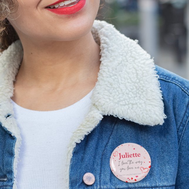 Romantic Pink and Red Heart Valentine's Day 3 Cm Round Badge (Romantic Pink and Red Heart Valentine's Day 3 Cm Round Badge)