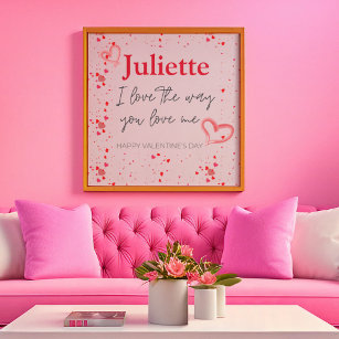 Romantic Pink and Red Heart Valentine's Day Poster