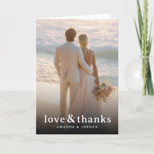 Romantic Pink Beach Photo Thank You Card