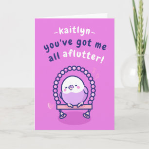 Romantic Pink Bird Pun Funny Valentine's Day Card