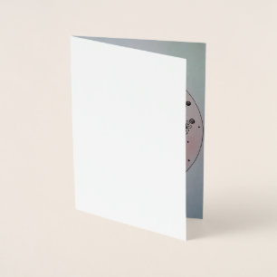 Romantic Pink Bloom Circle Foil Card
