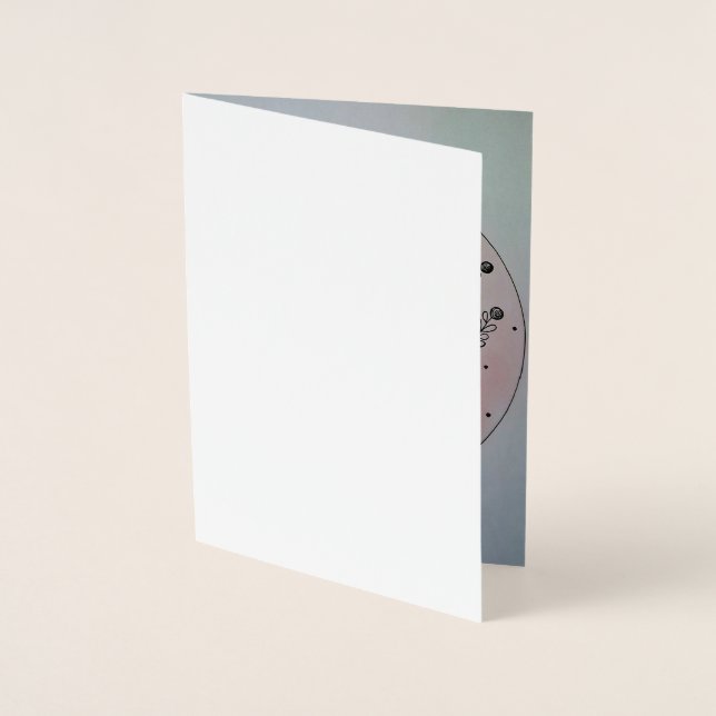 Romantic Pink Bloom Circle Foil Card (Front)