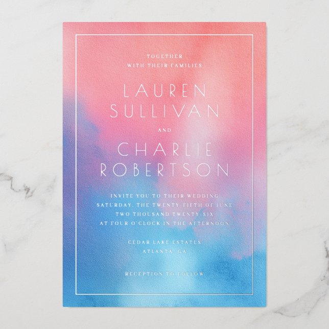 Romantic Pink Blue Ombre (Front)