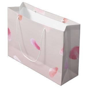 Romantic Pink Blush Rose Petal Floral Large Gift Bag