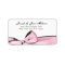Romantic Pink Bow Wedding Label