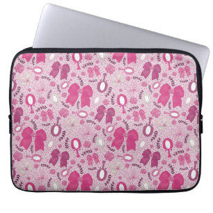 Romantic Pink Bows and Roses Laptop Sleeve