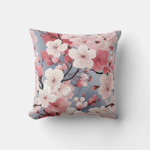 Romantic Pink Cherry Blossoms Cushion