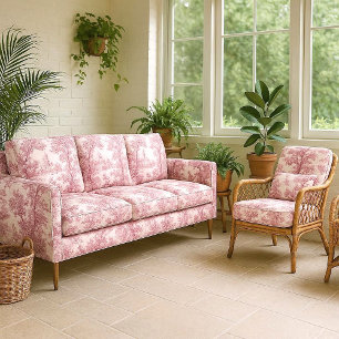 Romantic Pink Cottagecore Rococo Country Decor Fabric