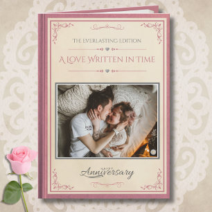 Romantic Pink Cream Vintage Storybook Anniversary Card
