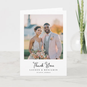 Romantic Pink Elegant Photo Thank You Card