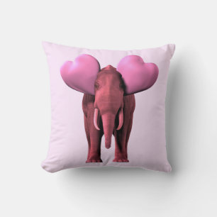 Romantic Pink Elephant Cushion